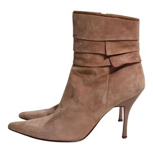 Browns Couture Suede High Heeled  Ruched Ankle Boots